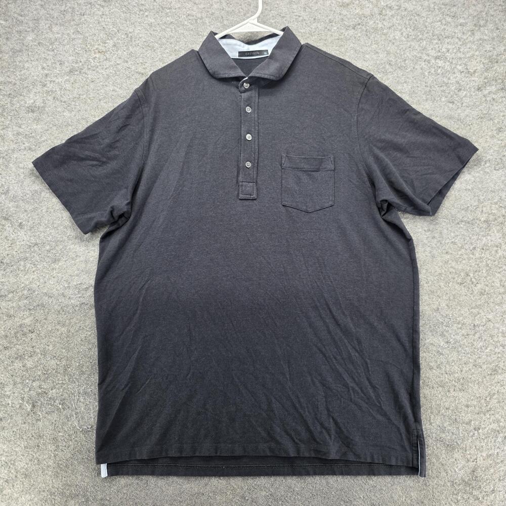 Greyson Polo Shirt Mens XL Gray Cotton Modal Spandex Stretch Pockets Collared